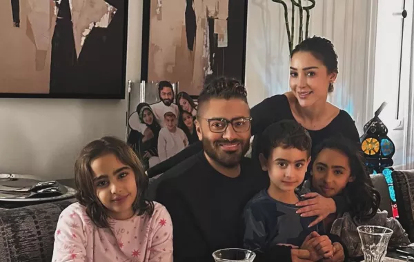 تامر حسني وبسمة بوسيل وأولادهما - الصورة من حساب تامر حسني على إنستغرام