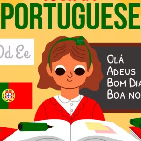 بوستر يدعو لتعلم اللغة البرتغالية