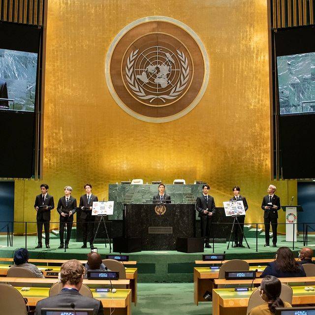 خطاب فرقة BTS أمام الجمعية العامة للأمم المتحدة- الصورة من حساب الأمم المتحدة على إنستغرام