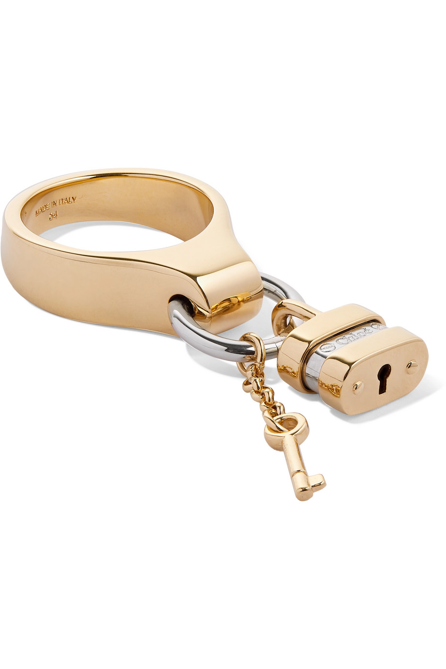 خاتم من الذهب الأصفر بتصميم مفتاح وقفل من Chloé