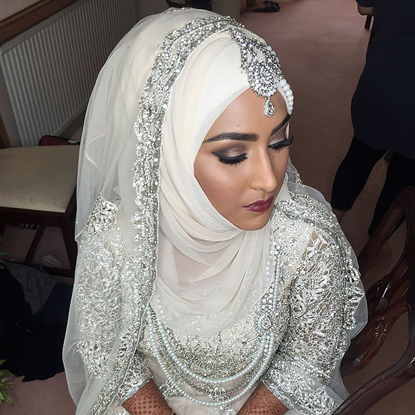 حجاب عروس من الشيفون