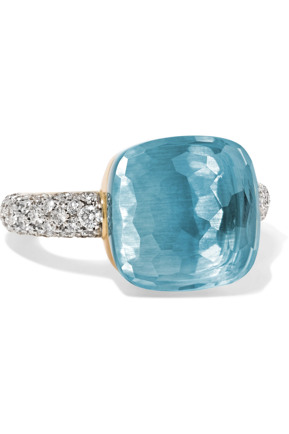 خاتم من الماس وحجر التوباز الأزرق من بوميلاتو Pomellato