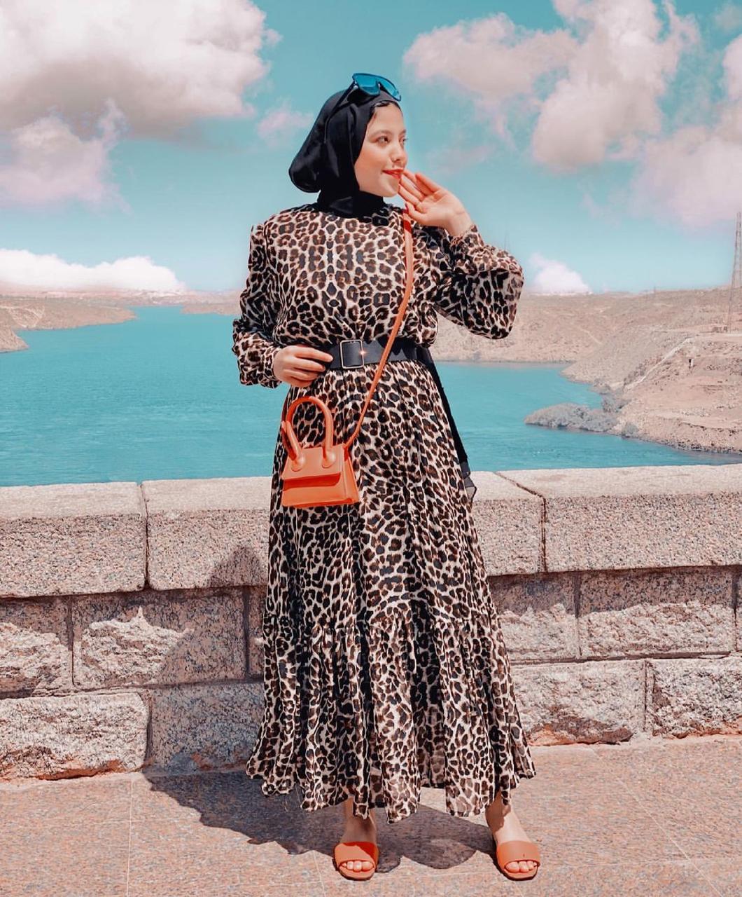  الاء حسين بفستان مطبع -الصورة من حسابها على الانستغرام