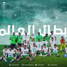 المنتخب السعودي يتوج بذهبية كأس العالم في بطولة كأس العالم لكرة القدم الموحدة - الصورة من حساب اللجنة الأولمبية والبارالمبية السعودية 