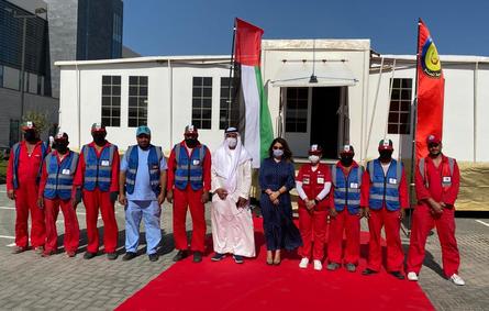 "السعودي الألماني" يسهم في انشاء مستشفى ميداني بالإمارة: عيادات متنقلة لفحص العمال من "كورونا" بعجمان
