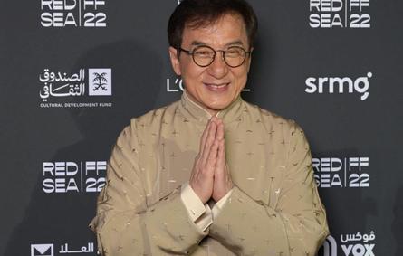 Actor Jackie Chan poses on the Red Carpet during the closing ceremony of the second edition of the Red Sea International Film Festival (RSIFF), in Jeddah, Saudi Arabia, on December 8, 2022. AMMAR ABD RABBO / Red Sea Film Festival