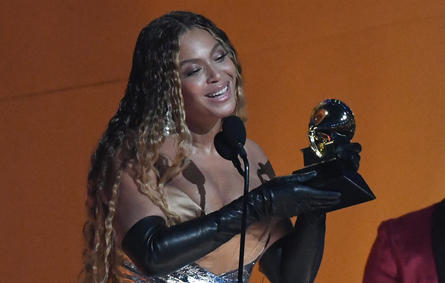 Beyonce accepts the award for Best Dance/Electronic Music Album for "Renaissance." during the 65th Annual Grammy Awards at the Crypto.com Arena in Los Angeles on February 5, 2023.