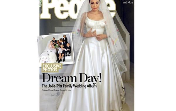 فستان زفاف أنجلينا جولي يحتضن رسومات أطفالها