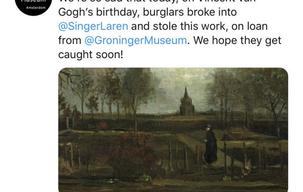سرقة لوحة للرسام فان جوخ من متحف أثناء الحظر !