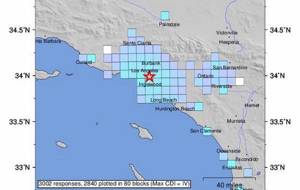 زلزال يضرب كاليفورنيا بقوة 3،7 درجة