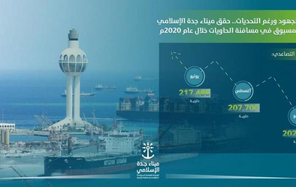 ميناء جدة الإسلامي يُحقق رقماً قياسياً غير مسبوق في تاريخه