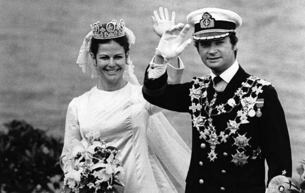 الذكرى الـ45 لحفل زفاف الملك كارل السادس عشر غوستاف والملكة سيلفيا ملكة السويد