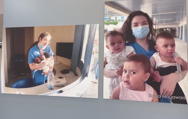 بعد عام من انفجار بيروت.. الممرضة البطلة في صورة حديثة مع الأطفال الناجين