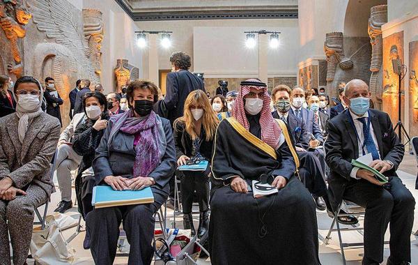 خلال مشاركة وزير الثقافة السعودي في مؤتمر المانحين- الصورة من واس