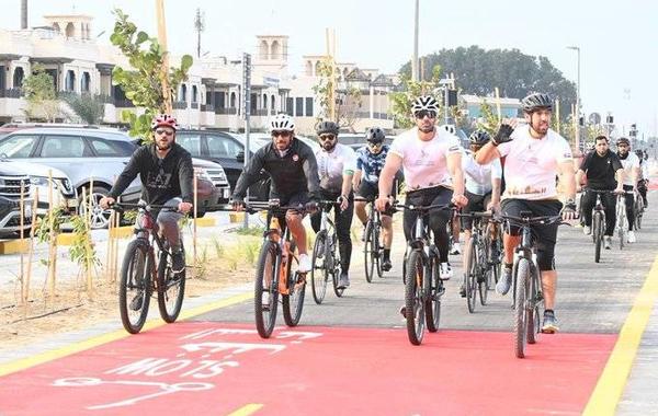 إقامة دبي تنظم جولة الدراجات الهوائية على المسار الجديد. الصورة من تويتر إقامة دبي