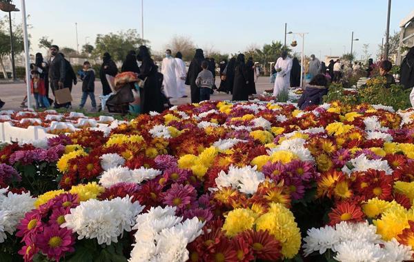 انطلاق معرض الزهور في مدينة الجبيل الصناعية - الصورة من حساب الهيئة الملكية بالجبيل على تويتر