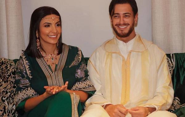 سعد لمجرد وزوجته من مراسم حفل الزفاف -الصورة من حسابه على إنستغرام