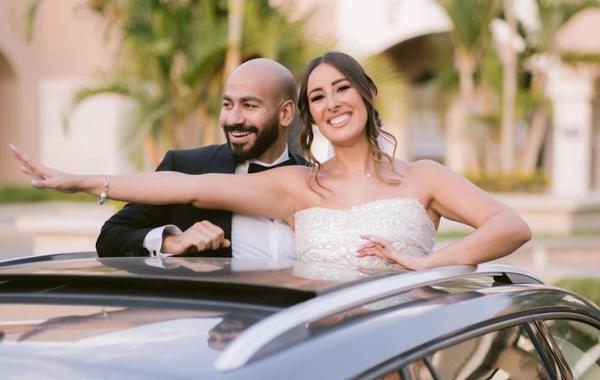 جيلان علاء وعز شهوان من حفل الزفاف - الصورة من حسابها على انستغرام