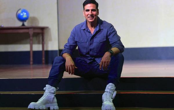 Bollywood actor Akshay Kumar poses for pictures during the trailer launch of his upcoming psychological crime thriller Hindi-language film 'Cuttputlli' in Mumbai on August 20, 2022. SUJIT JAISWAL / AFP