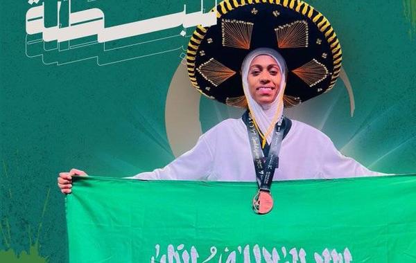 دنيا أبو طالب تحقق الميدالية البرونزية في بطولة العالم للتايكوندو- الصورة من حساب اللجنة الأولمبية والبارالمبية السعودية