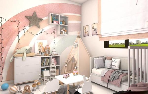 مساحة جذّابة في التصميم، في غرفة نوم الطفل