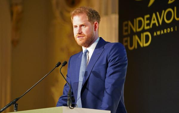 Britain's Prince Harry, Duke of Sussex delivers a speech during the Endeavour Fund Awards at Mansion House in London on March 5, 2020. Paul Edwards / POOL / AFP