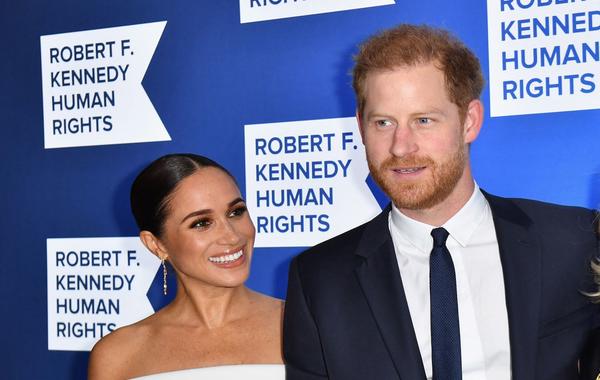 Prince Harry, Duke of Sussex, and Meghan, Duchess of Sussex, arrive at the 2022 Robert F. Kennedy Human Rights Ripple of Hope Award Gala at the Hilton Midtown in New York on December 6, 2022. ANGELA WEISS / AFP