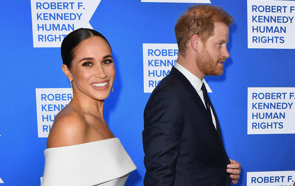 Prince Harry and Meghan arrive at the 2022 Robert F. Kennedy Human Rights Ripple of Hope Award Gala at the Hilton Midtown in New York on December 6, 2022. ANGELA WEISS / AFP