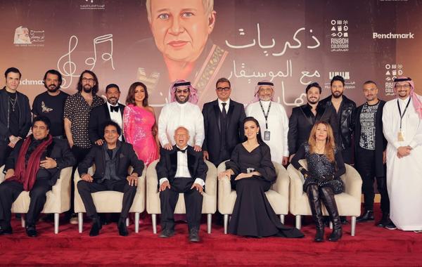 نجوم الفن في حفل تكريم الموسيقارهاني شنودة - صورة من صفحة الأستاذ تركي آل الشيخ على تويتر