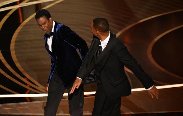 US actor Will Smith slaps  Chris Rock oat the Dolby Theatre in Hollywood, California on March 4, 2023. Robyn Beck / AFP