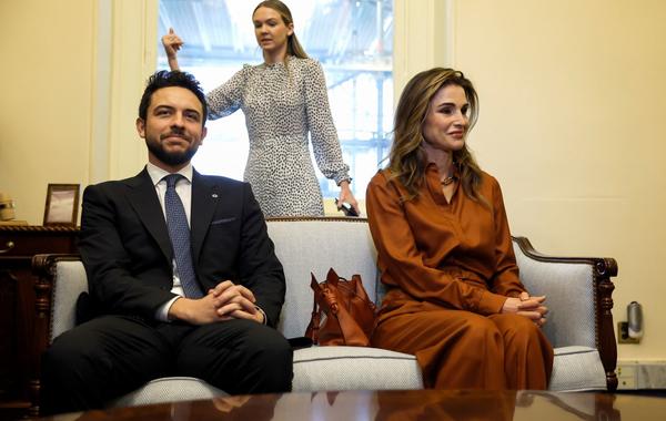 Crown Prince Hussein and Queen Rania at the U.S. Capitol Building January 30, 2023 in Washington, DC. Anna Moneymaker/Getty Images/AFP