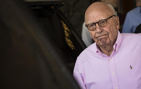 Rupert Murdoch, chairman of News Corp and co-chairman of 21st Century Fox, arrives at the Sun Valley Resort of the annual Allen & Company Sun Valley Conference, July 10, 2018 in Sun Valley, Idaho.  Drew Angerer/Getty Images/AFP