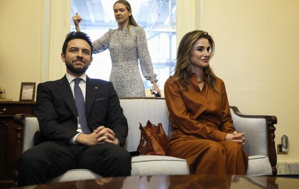 ولي العهد الأردني الأمير الحسين (Crown Prince Hussein) والملكة رانيا (Queen Rania) في واشنطن 30 يناير 2023. مصدر الصورة: Anna Moneymaker/Getty Images/AFP
