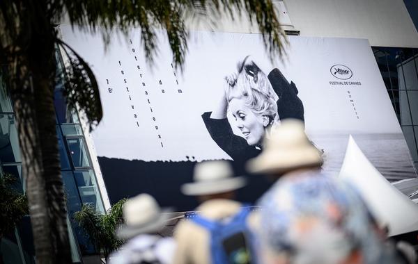 شعار مهرجان كان لعام 2023  official poster of the 76th Cannes Film Festival (مصدر الصورة : Loic VENANCE / AFP)