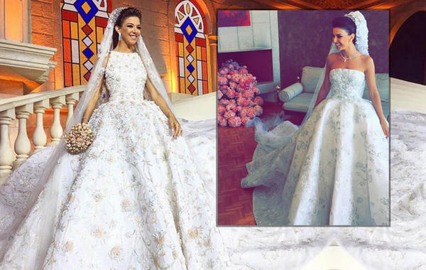 حصرياً: 3 فساتين زفاف خيالية لعروس نجل وزير لبناني