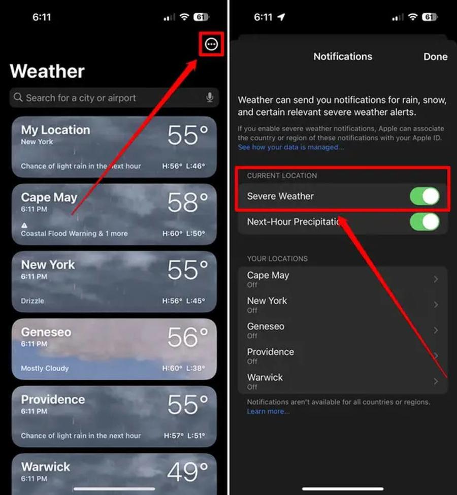 ميزة جديدة في هواتف iPhone تحذرك عندما يكون الطقس شديدا! 172129